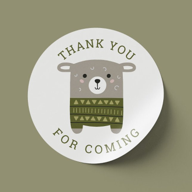 Funny cute sheep. Kids zoo farm birthday thank you Classic Round Sticker (Creator Uploaded)