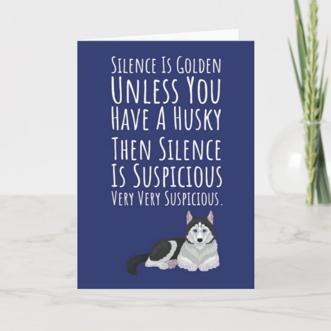 Funny Cute Siberian Husky Card Pet Owner Dog Lover (Front)