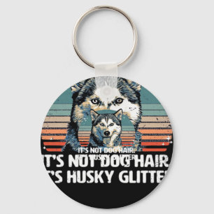 Funny & Cute Siberian Husky Dog Glitter Classic T- Keychain