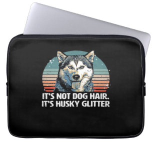 Funny & Cute Siberian Husky Dog Glitter Classic T- Laptop Sleeve