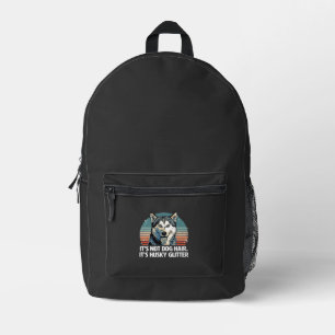 Funny & Cute Siberian Husky Dog Glitter Classic T- Printed Backpack