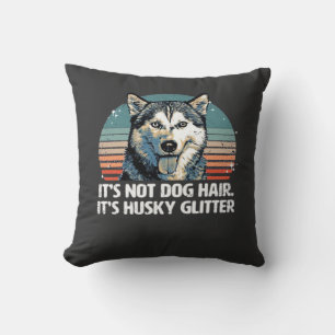 Funny & Cute Siberian Husky Dog Glitter Classic T- Throw Pillow