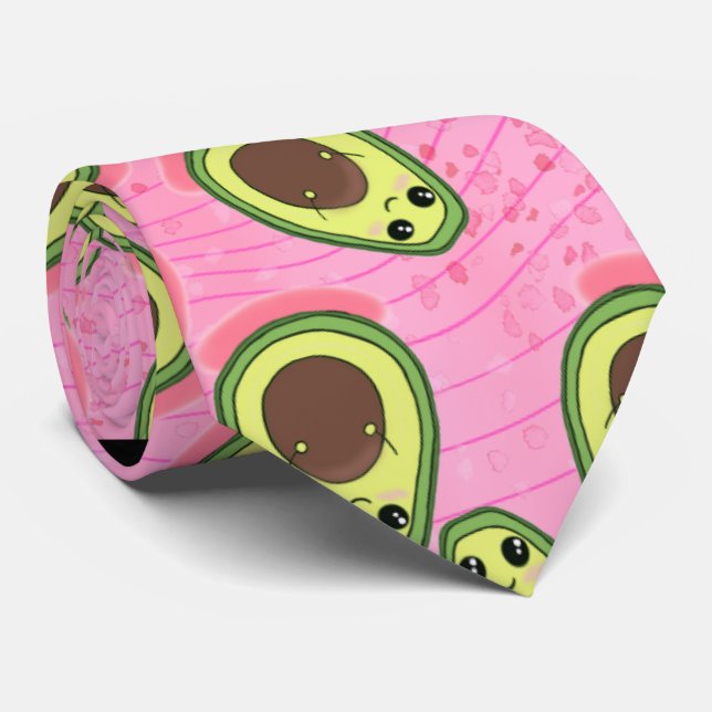 Funny Cute Silly Avocado Guac Colourful Wild Brigh Tie (Rolled)