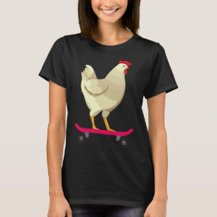 Funny Cute Skateboarding Chicken Animal Gift T-Shirt