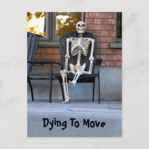 Funny Cute Skeleton New Address Moving Postcard