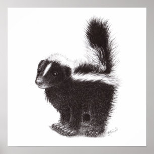 Funny Cute Skunk Poster