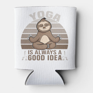 Funny cute sloth doing yoga. funny yoga poses can cooler