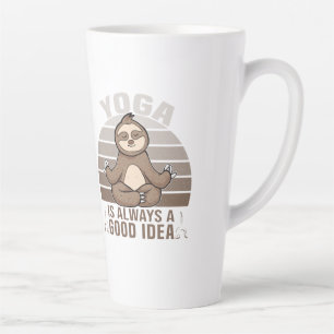Funny cute sloth doing yoga. funny yoga poses latte mug