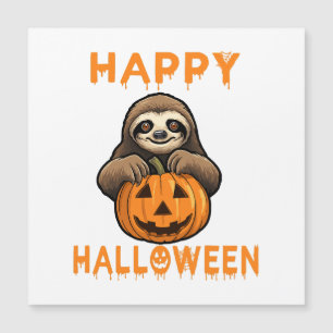 Funny Cute Sloth Holding Pumpkin