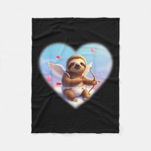 Funny Cute Sloth Lover Cud Date Valentines Day Gra Fleece Blanket