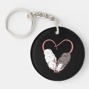 Funny Cute Small Rodent Pet Happy Heart Love Rat L Keychain