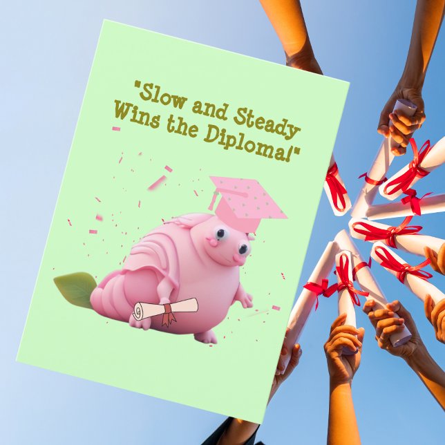 Funny Cute Snail Graduation Greeting Card (Creator Uploaded)
