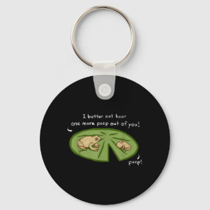 Funny Cute Spring Peeper Frogs Lilly Pad Pond Keychain