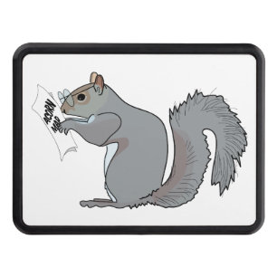 Funny Cute Squirrel Glasses Acorn Map Trailer Hitch Cover
