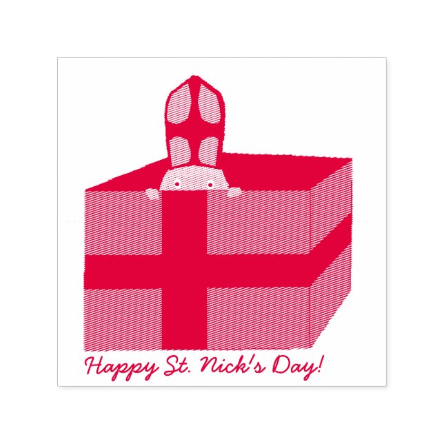Funny Cute St. Nicholas Dutch Sinterklaas Kids Art Self-inking Stamp (Design)