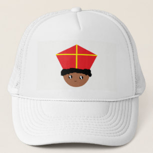 Funny Cute St. Nicholas Mitre Zwarte Piet Kids Art Trucker Hat