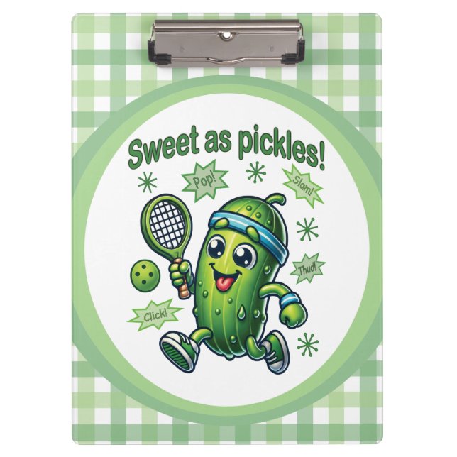 Funny Cute Sweet as Pickles Pickleball Clipboard (Front)