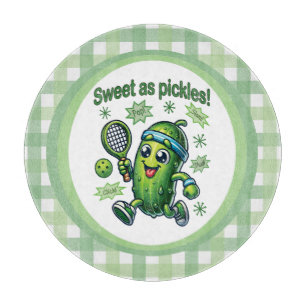 Funny Cute Sweet as Pickles Pickleball Cutting Board