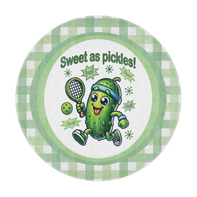 Funny Cute Sweet as Pickles Pickleball Cutting Board (Front)