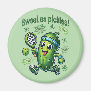 Funny Cute Sweet as Pickles Pickleball Magnet