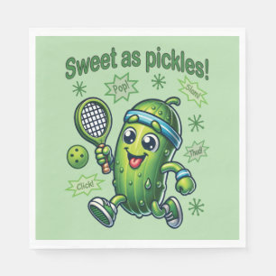 Funny Cute Sweet as Pickles Pickleball Napkin