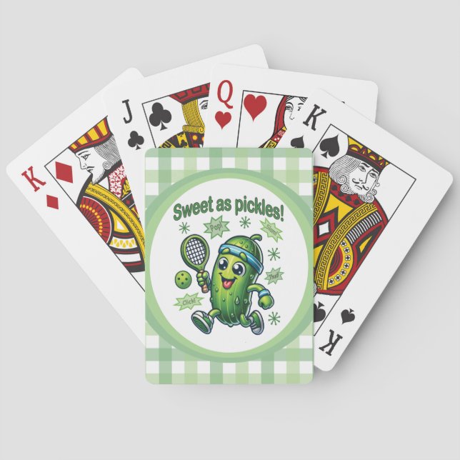 Funny Cute Sweet as Pickles Pickleball Playing Cards (Back)