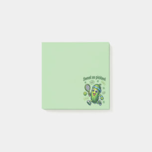 Funny Cute Sweet as Pickles Pickleball Post-it Notes