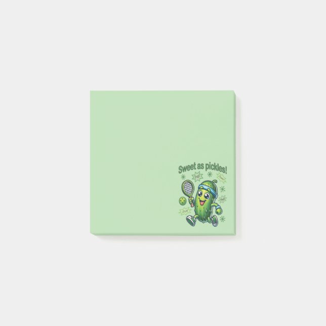Funny Cute Sweet as Pickles Pickleball Post-it Notes (Front)