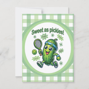 Funny Cute Sweet as Pickles Pickleball Postcard
