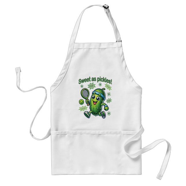 Funny Cute Sweet as Pickles Pickleball Standard Apron (Front)