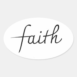 Funny Cute Teen Girl Faith Oval Sticker