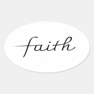 Funny Cute Teen Girl Faith Oval Sticker