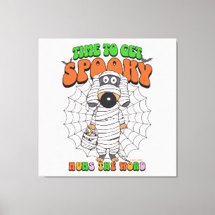 Funny Cute Time to get Spooky Mummy Canvas Print
