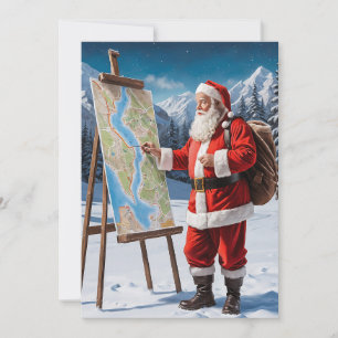 Funny Cute Trendy Red Merry Christmas Santa Claus  Holiday Card