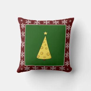 Funny Cute Trendy Stylish Cheese Christmas Tree  Throw Pillow