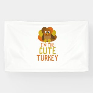 Funny Cute Turkey Family Matching Thanksgiving  Banner