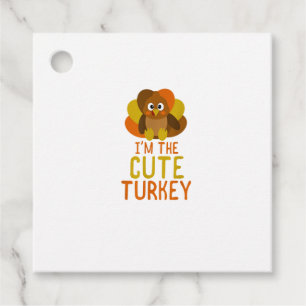 Funny Cute Turkey Family Matching Thanksgiving  Favour Tags