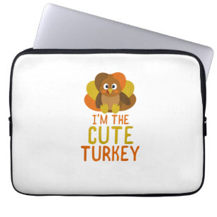 Funny Cute Turkey Family Matching Thanksgiving  Laptop Sleeve