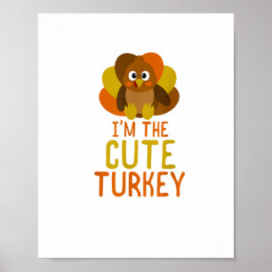 Funny Cute Turkey Family Matching Thanksgiving  Poster