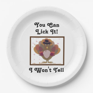 Funny Cute Turkey Thanksgiving Fall Holiday Paper Plate