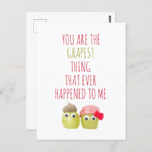 Funny cute vegans grapest thing valentine postcard
