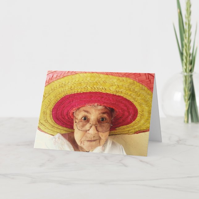 FUNNY CUTE VIEILLE DAME CARTE D'ANNIVERSAIRE POUR  (Devant)