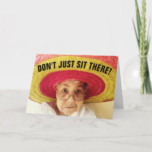 FUNNY CUTE VIEILLE DAME CARTE D'ANNIVERSAIRE POUR 