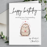 Funny & Cute Watercolor Hedgehog Birthday Card<br><div class="desc">Ditch the ordinary, embrace the adorable! This birthday card is the epitome of cute fun with a touch of modern flair. Featuring a minimalist design, a sweet little brown hedgehog carefully holds a heart – the perfect way to send some love on their special day. Sometimes, simplicity speaks volumes. The...</div>