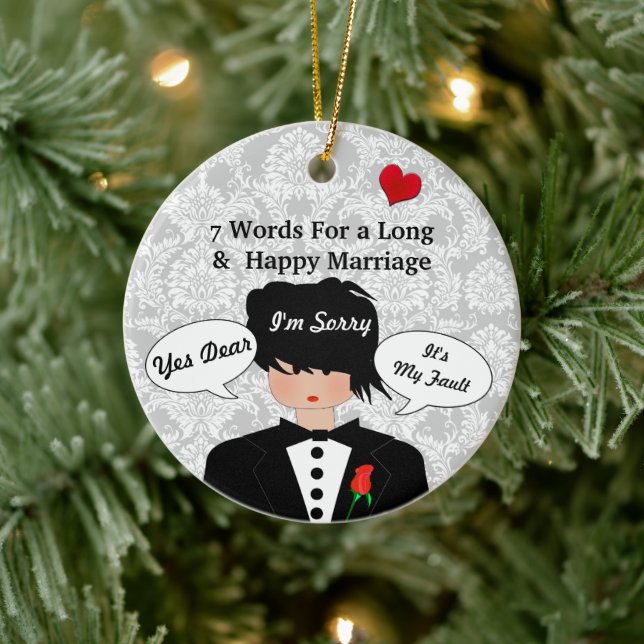 Funny & Cute Wedding Advice Christmas Ornament (Tree)