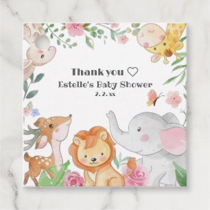 Funny Cute Woodland Animals Baby Shower Favour Tags