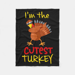 Funny Cutest Turkey Matching Family Group Thanksgi Fleece Blanket
