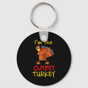 Funny Cutest Turkey Matching Family Group Thanksgi Keychain
