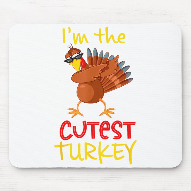 Funny Cutest Turkey Matching Family Group Thanksgi Mouse Pad (Front)