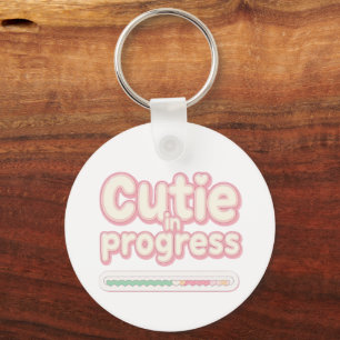 Funny "Cutie in Progress" Loading Bar Keychain